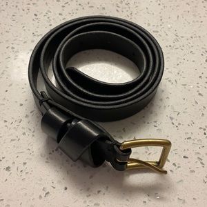 Madewell crisscross skinny black leather belt